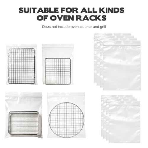 8 Pack Heavy Duty Oven Rack Cleaning Bags – No Scrub, Reusable
