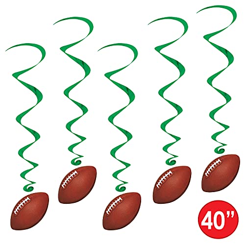 Beistle Football Hanging Whirls Decorations - 5 Pack