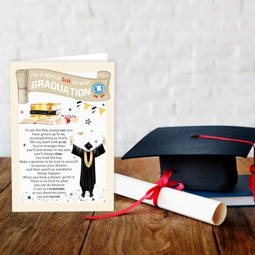 Funny Graduation Card for Son 2026 with Envelope
