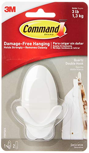Command 3M Quartz Double Hook - Easy to Use Wall Hook
