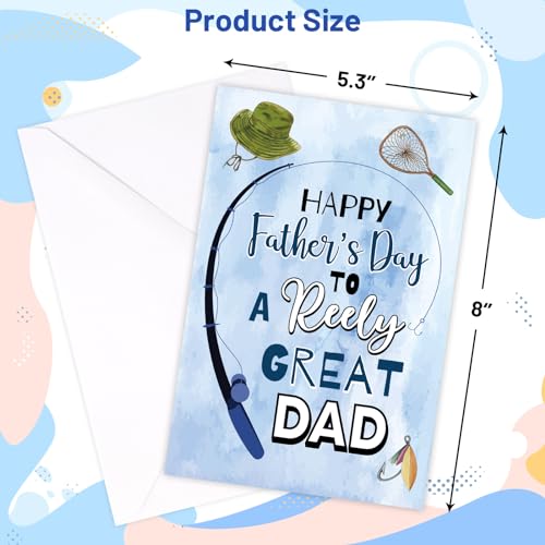 Fishing Father's Day Card with Envelope - To a Reely Great Dad