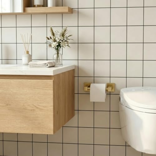 Brushed Gold Stainless Steel Toilet Paper Holder - Wall Mounted