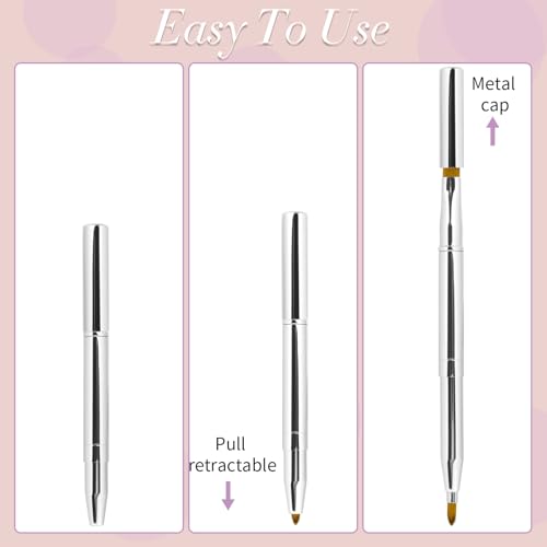 Sliverdew Double-Ended Retractable Lip Brush with Cap for Travel