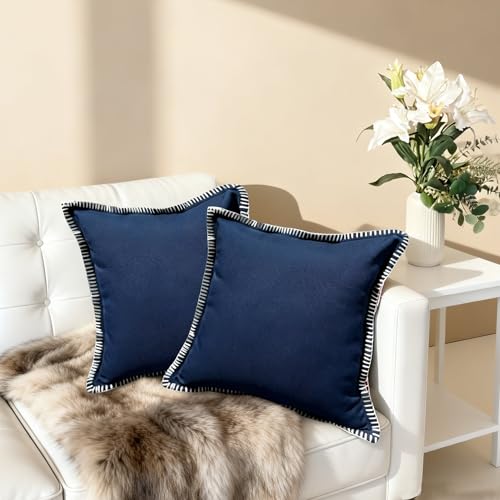 HER HWA Set of 2 Water-Resistant Outdoor Throw Pillow Covers 18x18