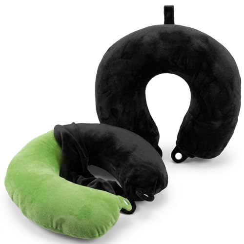 2-Pack Washable Travel Neck Pillow Covers - Soft Polyester U-Shaped Case