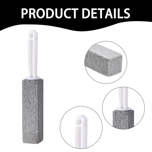Pumice Stone Toilet Cleaner with Handle 10-Pack - Natural, Scratch-Free