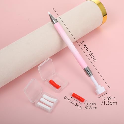 Refillable Rhinestone Picker Wax Pen with 6 Wax Refills for Diamond Art and Nail Design