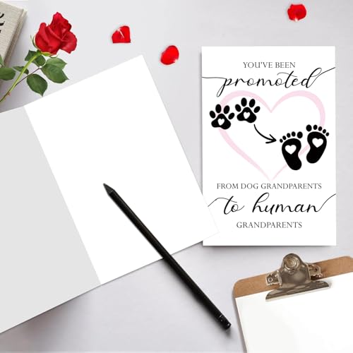 Cute Dog Grandparents Pregnancy Announcement Card - Unique Reveal Gift