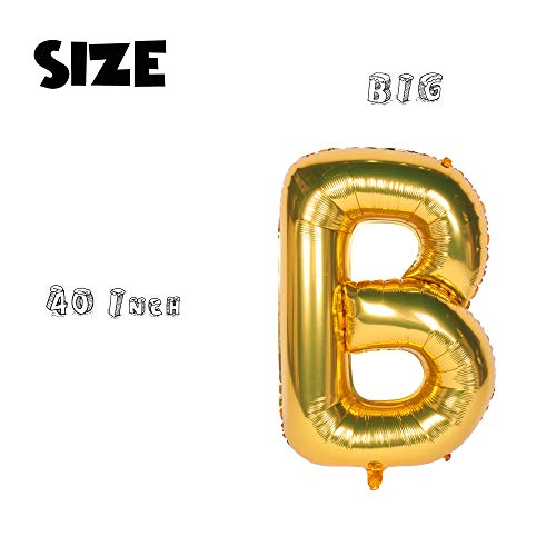 40 Inch Giant Gold Letter B Foil Balloon Birthday Party Decoration