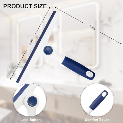 Keleekelin 9.7" Rotating Window Squeegee for Glass Doors and Car Windows