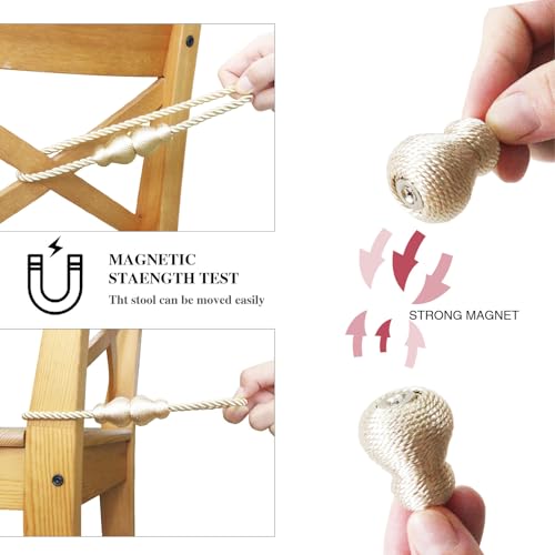 Beige Magnetic Curtain Tiebacks - 2 Pack Decorative Holders