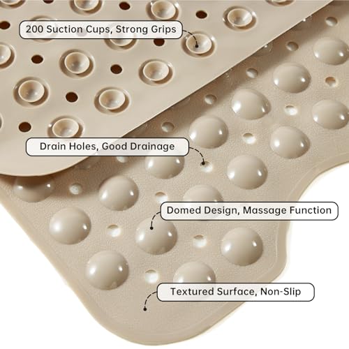 Wirhao Non-Slip Bathtub Mat - Extra Large 39x16 Inches with Suction Cups