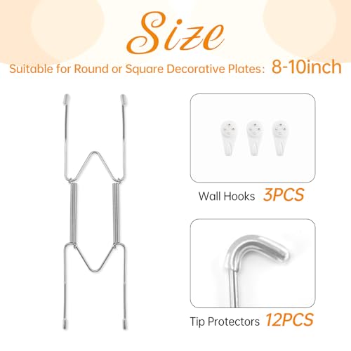 Stainless Steel Plate Hangers for 8-10 Inch Plates – 3 Pack