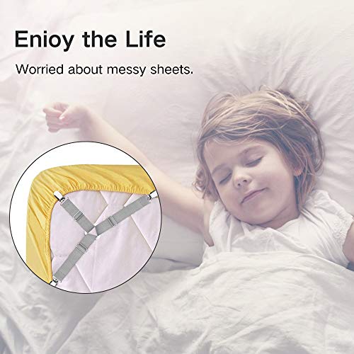 Foloda Adjustable Bed Sheet Fasteners - Triangle Elastic Gripper Straps