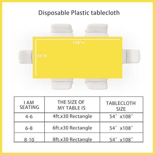 Yellow Disposable Tablecloths - 2 Pack, 54x108 Inch for Events