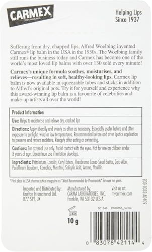 Carmex Classic Medicated Lip Balm Tube 0.35 Oz