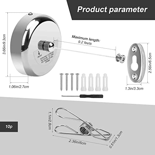 Stainless Steel Retractable Clothesline Indoor & Outdoor Laundry Line