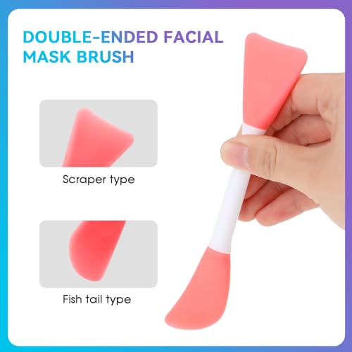 Silicone Face Mask Applicator Brush - 4 PCS Double-End Spatula Tools