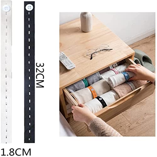 20Pcs Elastic Storage Bands with Buttonholes for Clothes Organization