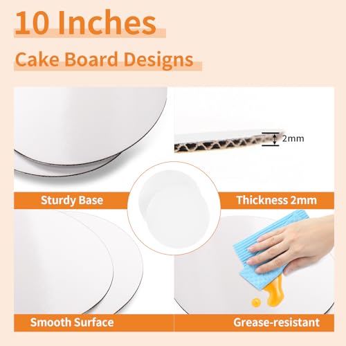 WINKIO Cake Box Set - 10x10x8 Inch, 2 Pcs with Clear Window