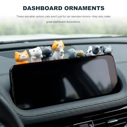 Cute Cat Car Dashboard Ornaments - 6PCS PVC Figurines