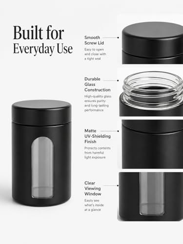 4oz Smell Proof Glass Container with UV Protection & View Window