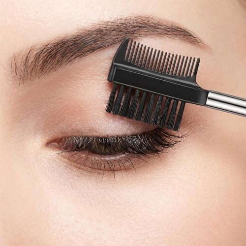 4 Pcs 3-in-1 Eyebrow Brush and Eyelash Comb Set with Spoolie