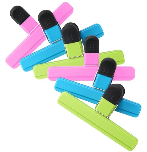 Prinxse 6-Pack Heavy Duty Food Bag Clips - Large Airtight Sealing Clips