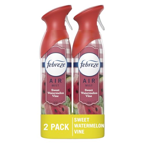 Febreze Air Mist Air Freshener Spray Watermelon Vine Scent 8.8oz Pack of 2 - Odor Eliminator for Home & Bathroom