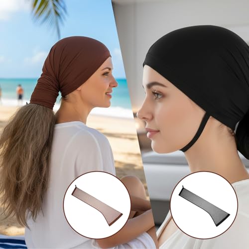 Hadnves 2 PCS Extra Long Hair Weave Sleeve Stretchy Mesh Wig Cap for Locs