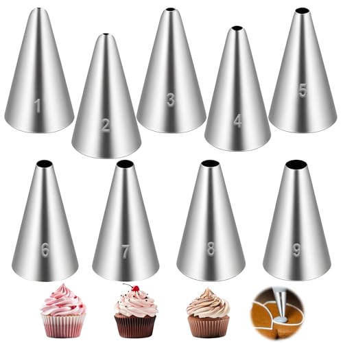9-Piece Stainless Steel Piping Tips Set for Cake Decorating