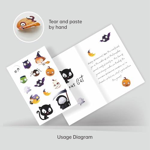 Funny Halloween Dentist Greeting Card with Envelope and Sticker, 5.3x8