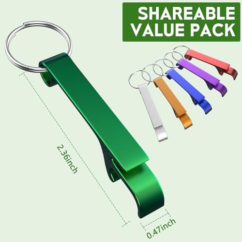 Aluminum Alloy Bottle Opener Keychain 6-Pack Pocket Beer Bar Tool Set