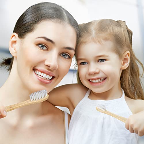 SEVENHEAD Bamboo Toothbrushes for Adults - 2 Pack Eco-Friendly Soft Bristles