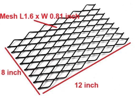 Heavy Duty Steel Ember Retainer for Fireplace Grates - 12x8 in, Black