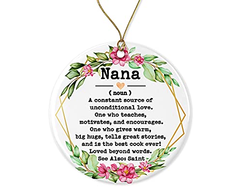 Nana Definition Ceramic Christmas Ornament - Double Sided Keepsake Gift