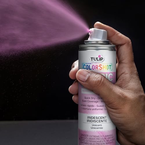 Tulip ColorShot Iridescent Fabric Spray Paint, 3oz - Unicorn Shimmer