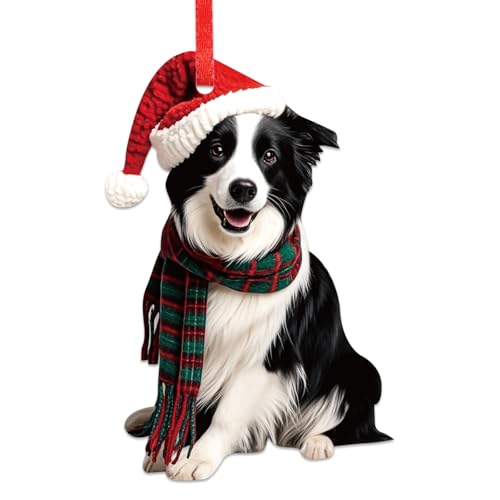 Border Collie Christmas Ornament - Festive Dog Tree Decoration