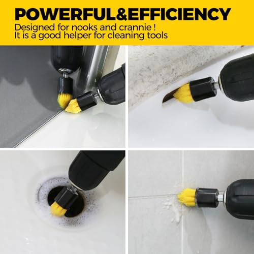 Holikme 6-Piece Drill Brush Set for Deep Cleaning Grout & Tile