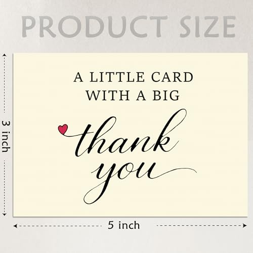 Cheerin 20-Pack Thank You Cards with Envelopes, White 3x5 Note Card Set