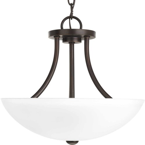 Progress Lighting P3748-20 2-100W Medium Base Semi-Flush Convertible, Antique Bronze