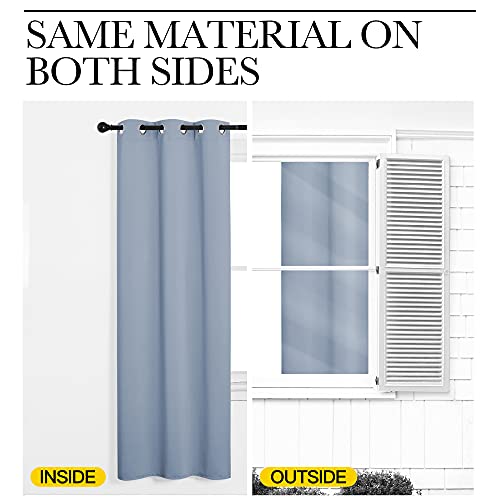 NICETOWN Blackout Curtains, Vintage Blue 34x45-inch Grommet Drapes (2 Panels)