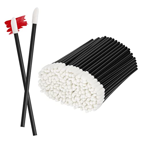 ChefBee 200PCS Black Disposable Lip Gloss Applicators Lint-Free Wands