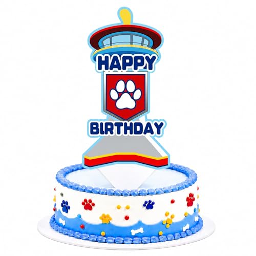 Puppy Rescue Birthday Cake Topper - 5x10 Inch Patrol Tower Party Decor