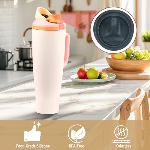 4PCS Replacement Silicone Stopper for Owala FreeSip Sway 30oz, 40oz, and FreeSip Tumbler 40oz Bottles, Silicone Water Bottle Top Lid Gasket Plug Accessories BPA-Free, Grey