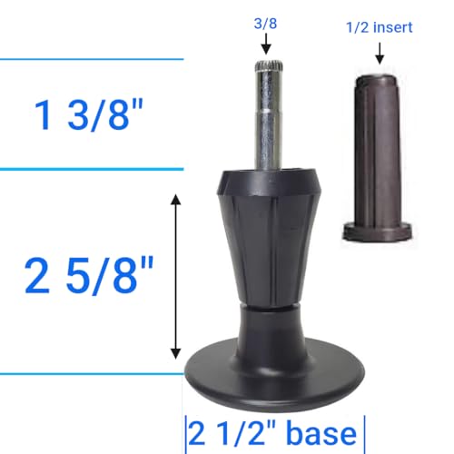 Heavy Duty Steel Stem Bed Frame Feet - 4-Pack Replacement for Bed Wheels