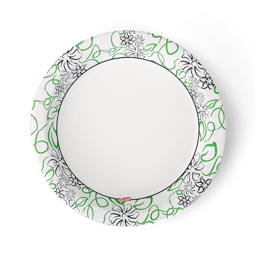 Glad 8.5-Inch Round Disposable Paper Plates - Whimsical Florals, 12 Count