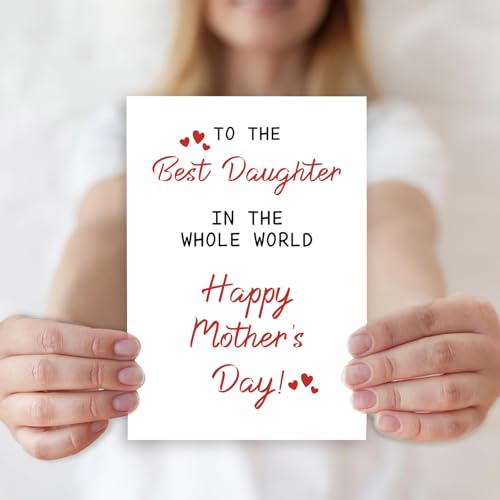 PUGAILA Mother's Day Card for Daughter from Mom and Dad with Envelope