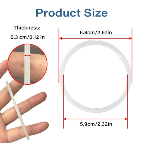 6 Pcs Water Bottle Gasket Replacement for Owala FreeSip 19/24/32/40oz,Silicone Lid Seal O Ring,Sealing Gaskets Replacement Accessories Compatible with Owala FreeSip Stainless Steel Cup(Clear)
