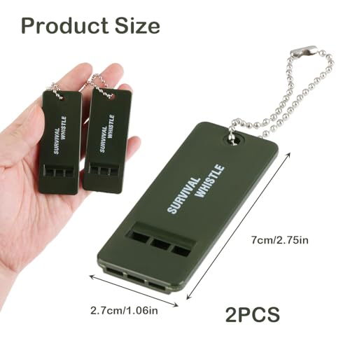 120 dB Emergency Whistles for Teachers, Flat Self Defense Safety Whistle Keychain for Women Outdoor Hiking Dog Signal